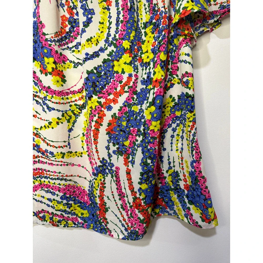 Talbots Floral Swirl Flutter Sleeves Blouse Plus Size EUC - Picture 7 of 13